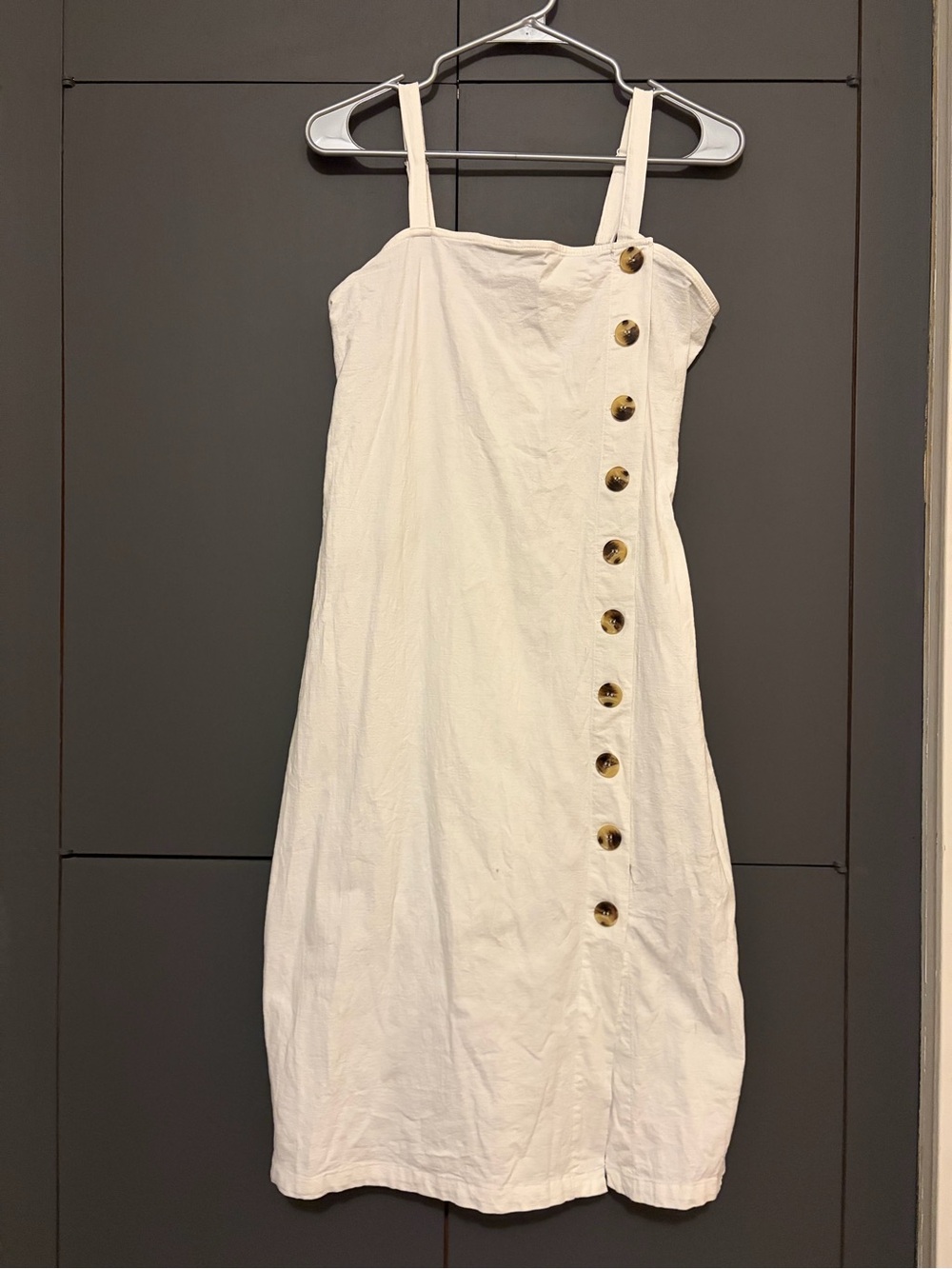 LINEN LUX- women’s size medium white linen-blend sundress